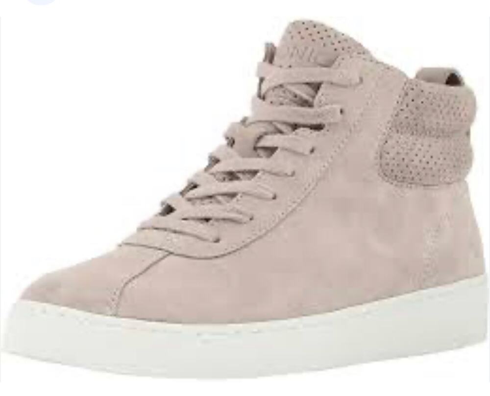 Vionic Jenning Lace Zipper High Top Suede US WMNS 7.5 Taupe/Pink Comfort Shoe